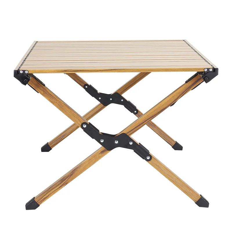 Wholesale Customized Tianye New Design Foldable Wood Grain Aluminum Egg Roll Table For Camping