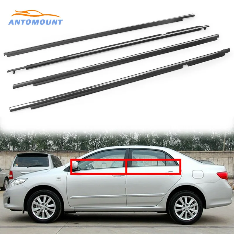 High Quality Car Window Chrome Weatherstrip Moulding Trim Rubber Seal Belt For Toyota Corolla 2009-2012 75710-02210