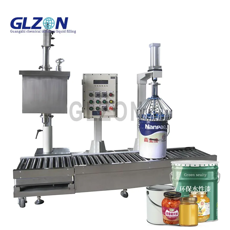 Semi-automatic solvent additive sulfuric acid nitric acid oil barrel filling machine