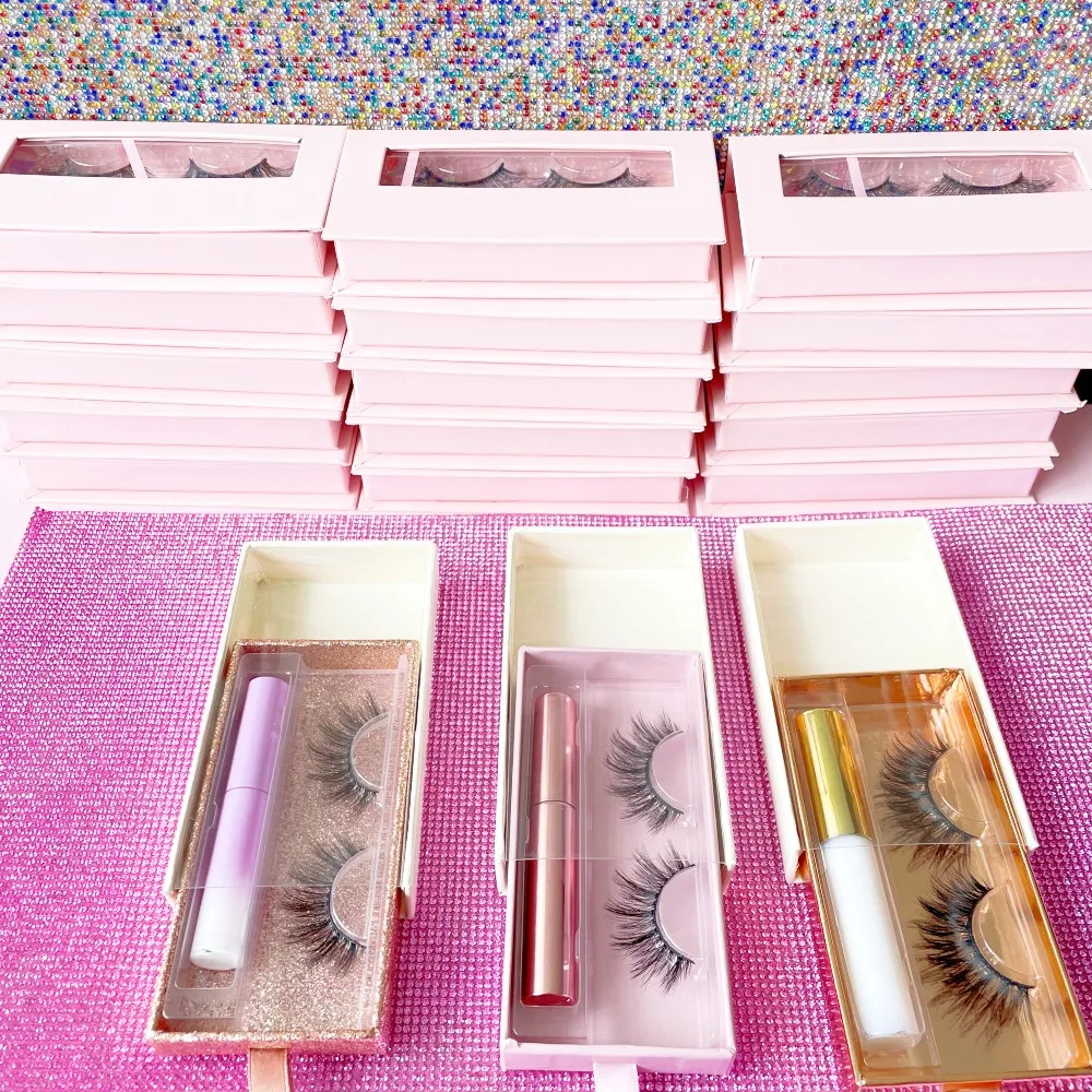 Custom Packing Premium Cruelty Free 3D Silk Lashes Export Sliding Cases for Vegan Faux Mink Lashes Faux Cils Best Silk Faux Mink