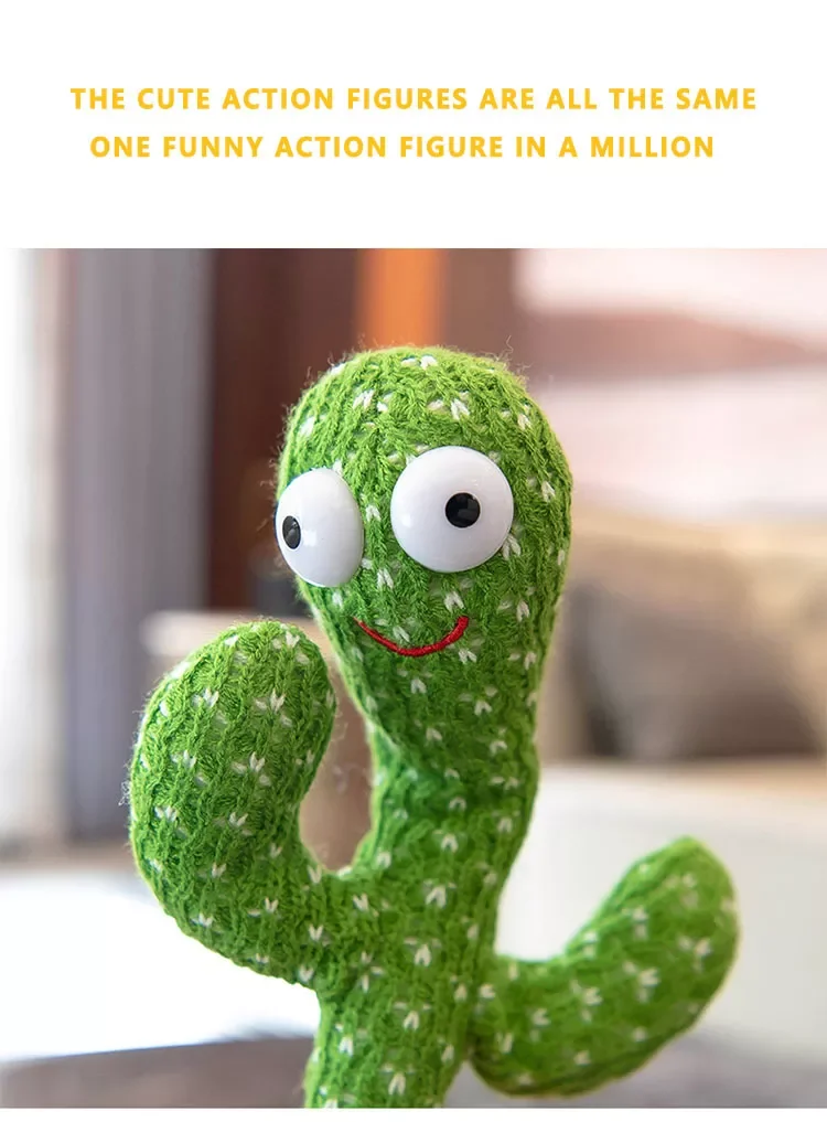 Doll Talking Game Singing Plush Toy Recording Musical arabic Christmas guitar usb battery Toy Dancing Cactus