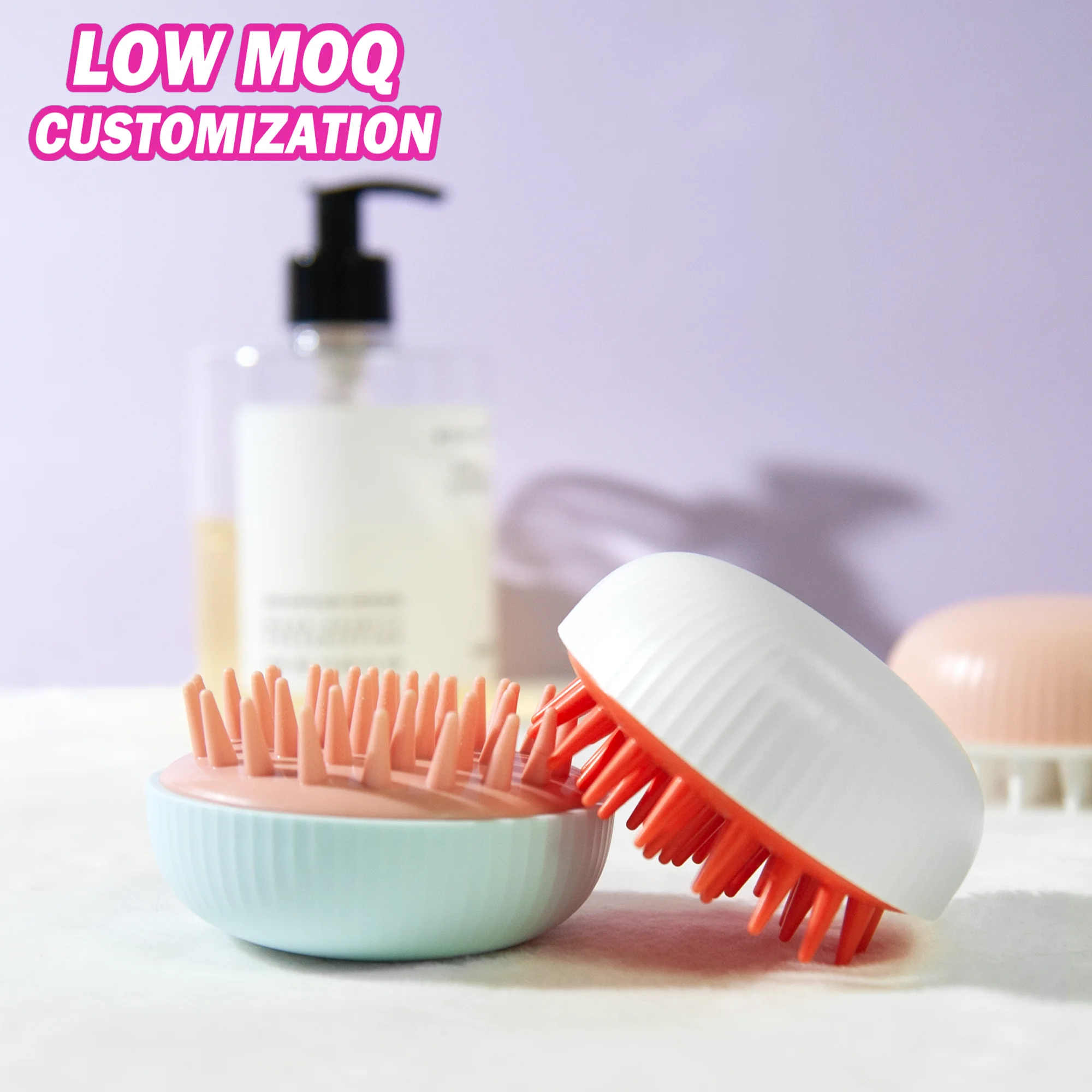 Фирменная силиконовая Массажная щетка с логотипом на заказ, оптовая продажа, шампунь для волос, расческа для массажа головы