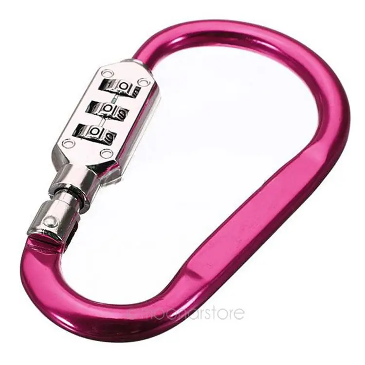 New Small Travel Smart Combination lock Bottle Hook Buckle Carabiner Hanging Code Chain Camping Hiking Padlock