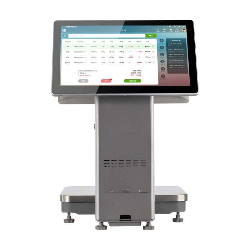 Licon 15.6 Inch Touch Screen Supermarket Cash Register Scale Windows All in One Embedded POS Weighing Scales for Retail