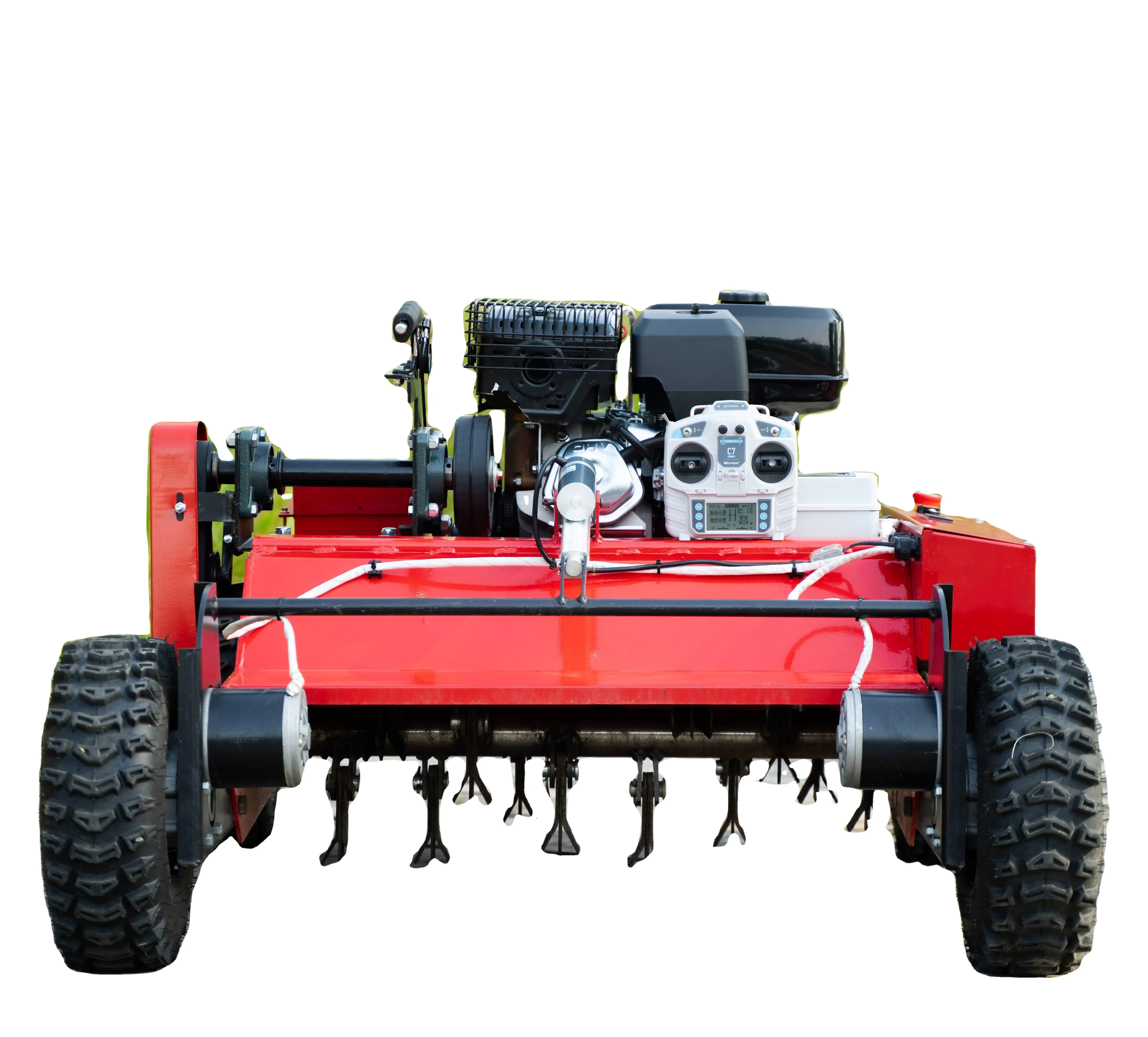 2024 new DZR Best Selling Intelligent Multifunctional Cordless Petrol Lawn Mower Robot Wheel Type Smart Remote Control Lawn