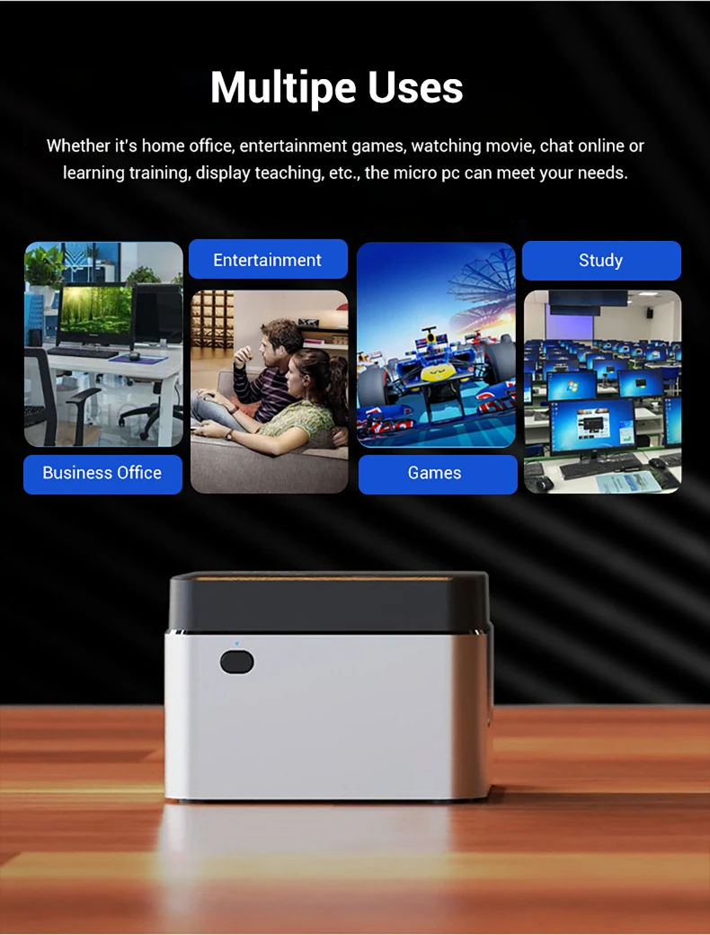 Hot Sale Sharerdp Mini PC J4125 8GB Pocket Mini PC Win-dow10 Linux Barebone Pocket Mini PC for Gaming