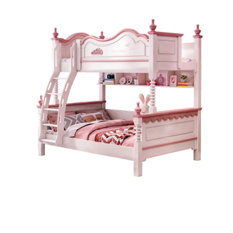 Bedroom Furniture Storage Space Teens Adults Children Beds Wooden Princess Twin Size Kids Bed Bunk Bed  CELB014