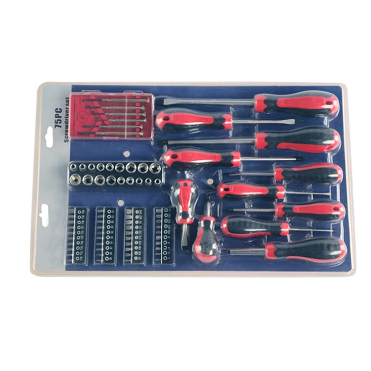 Car repair tool 75 pc screwdriver set with blister,types of screwdrivers,triangle screwdriver