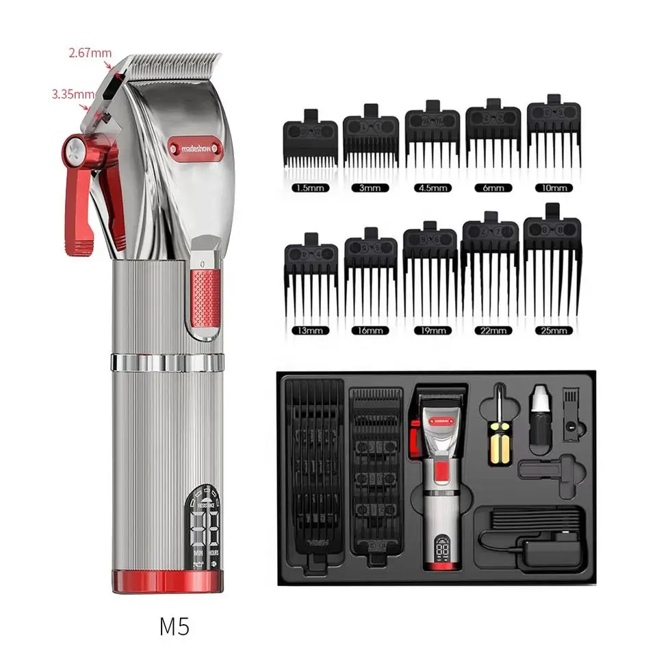 Mens Professional Cordless Hair Trimmer Electric Haircut Kit Clippers For Hair Cutting With Sharp Blades