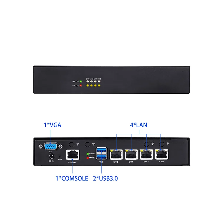 Office Enterprise Routers Intel Quad Core J4125 CPU 2.5 Gigabit 4xLan Win10 Openwrt Ikuai Network Server Pfsense Firewall SFP+
