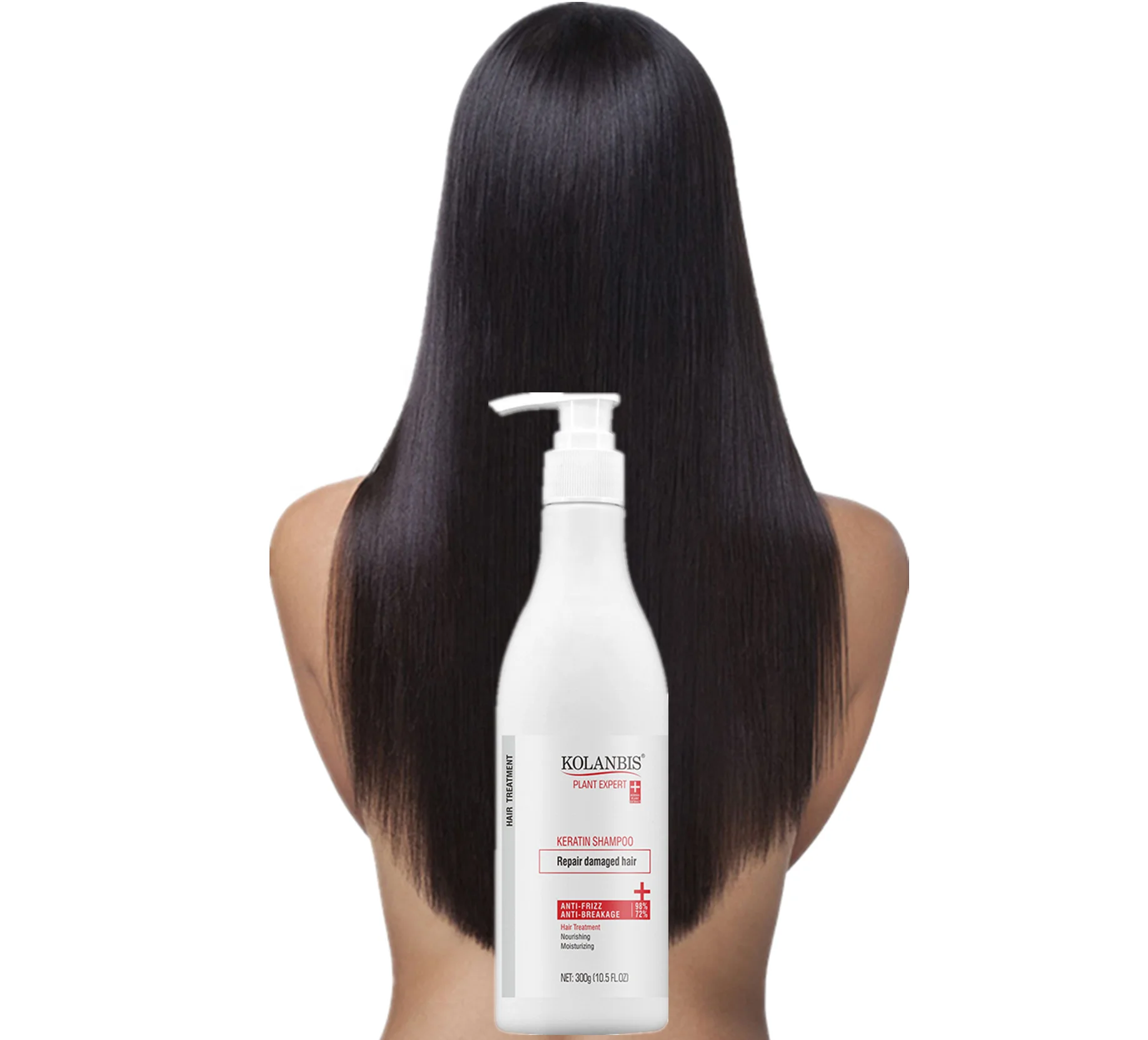 KOLANBIS New Arrival Natural Keratin Omega Three Fatty Acids Building Shampoo Custom White Bottle