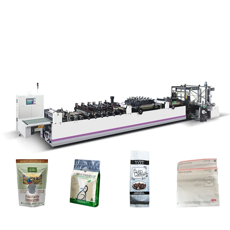 zip lock mylar coffee pouch bag making machine center seal ziplock bag manufacturing machine