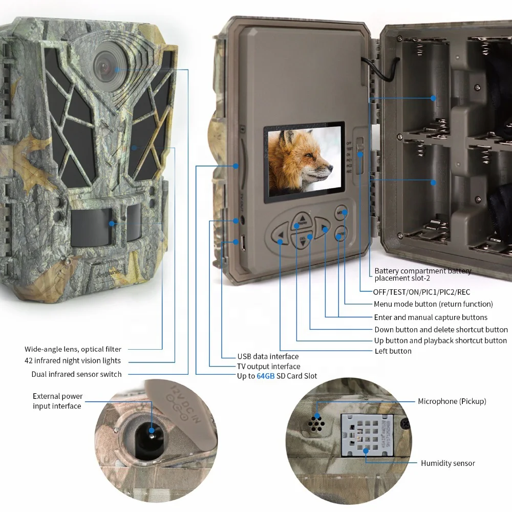 Bestguarder 30MP HD 140degree IP68 wildlife camera