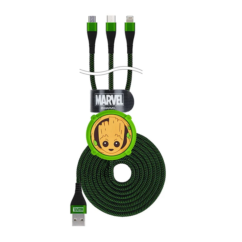 
Micro usb cable captain America iron man multicharge 3in1 charger with usb type c 8-pin mirco usb cable New car charger 