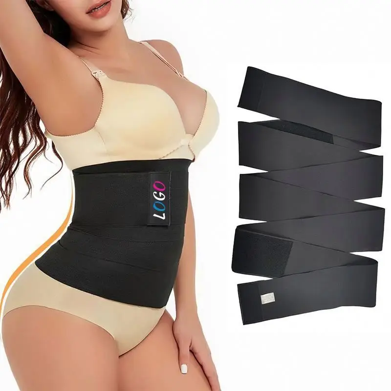 OEM Service Women Elastic Belly Shaper Waist Trainer Bandage  Belly Binding Wrap Slimming Waist Tummy Wrap