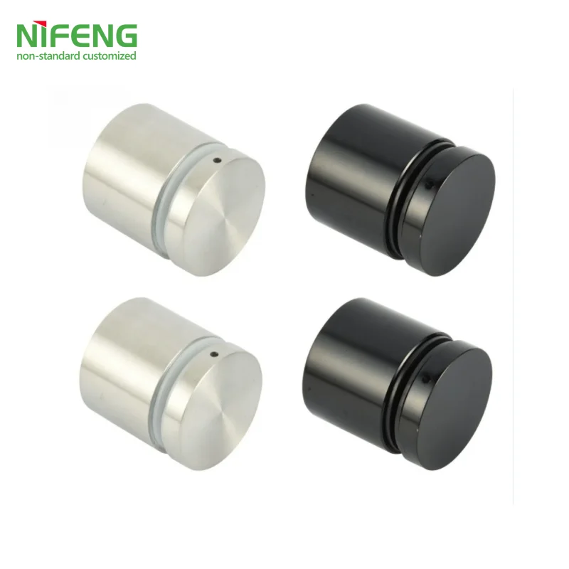 Heavy Duty Stainless Steel Glass Balustrade Railing Design Black Adjustable Glass Standoff