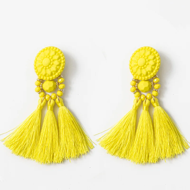 Colorful Long Tassel Hanging Earrings with Zircon Fashionable Pendant Design Wedding Engagement Anniversary Party Perfect Gift
