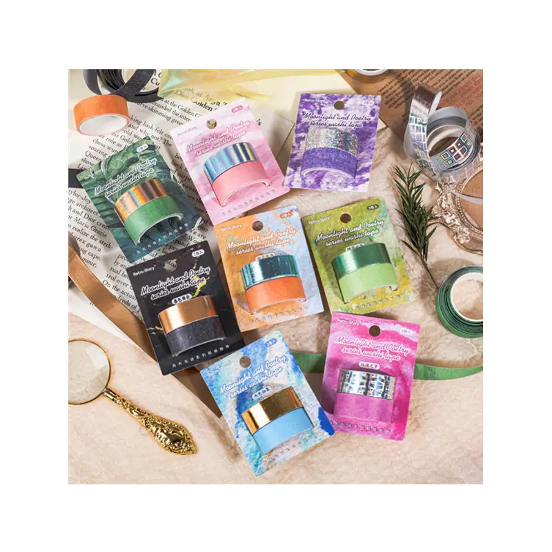 Washi Tape scrapbooking Moonlight Poetry Color Themed Materials scrapbook paper book journal stickers  scrapbooking supplies