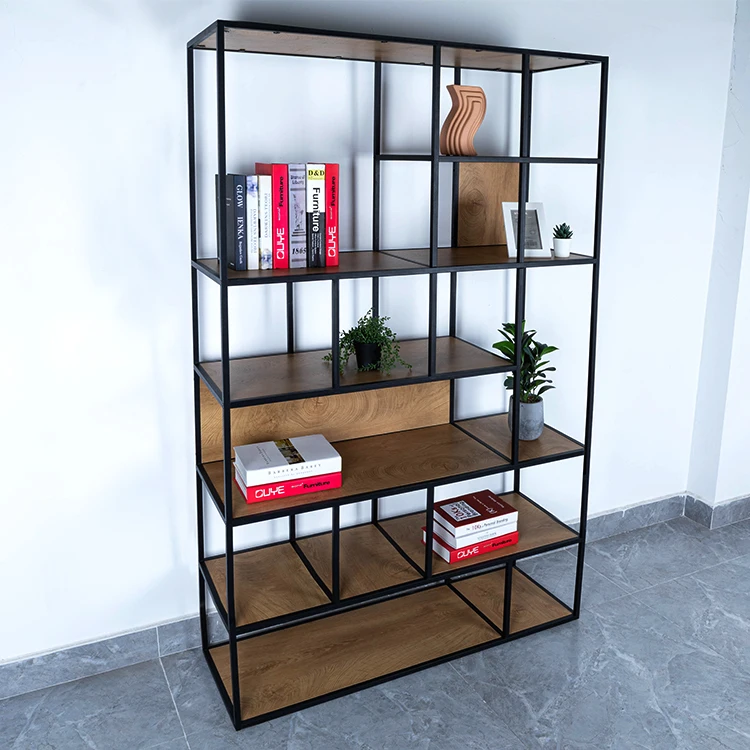 Modern Simple 180cm Book MDF Board Shelf For Living Room