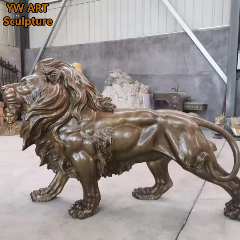 Hot selling Animal Large Outdoor customized garden Life Size Lion Bronze Statue Sculpture
