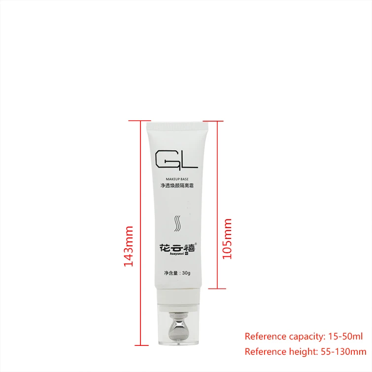 25mm Oval Zinc Alloy Combination Cap Tube with 5mm Opening for Primers and Eye Creams Front and Back Filling