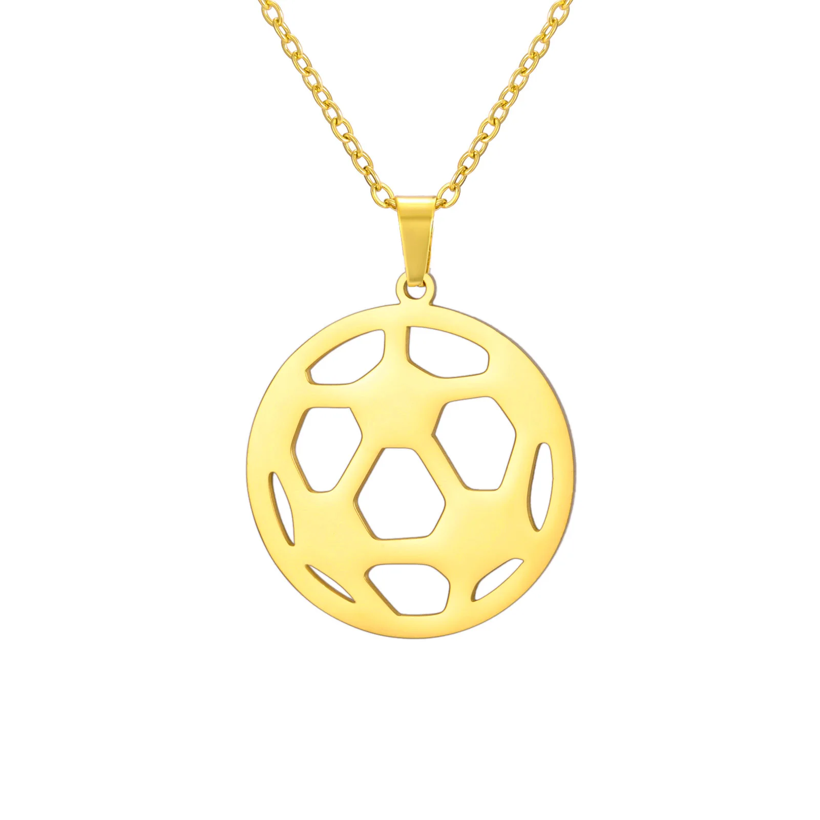 Soccer Necklace for Men Women Stainless Steel Personalized Sports Pendant Team Necklace