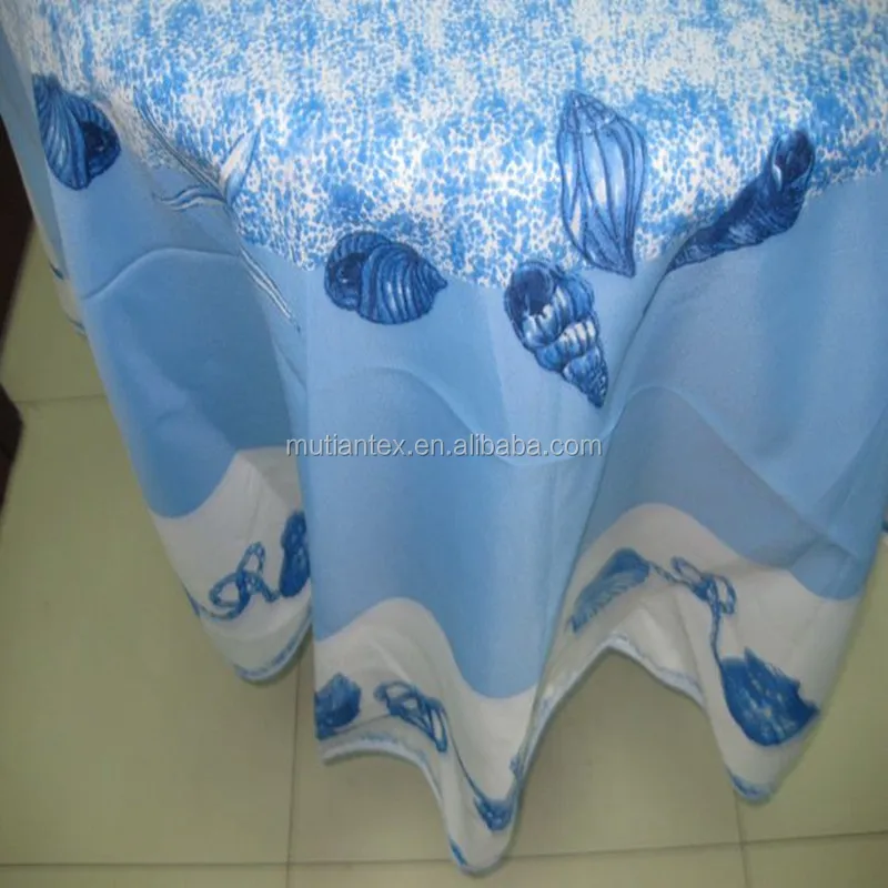 Custom Printed 100%Polyester Water Proof Oil Proof Round Table Cloth