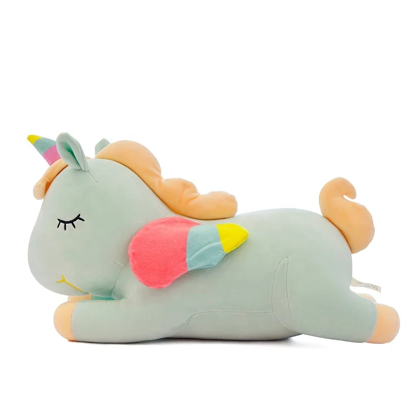 Unstuffed Hot New Lying Rainbow Unicorn Plush Pillow Doll Super Soft Cute kawaii Animals Unicorn Horse Angel Stuffed plush toy