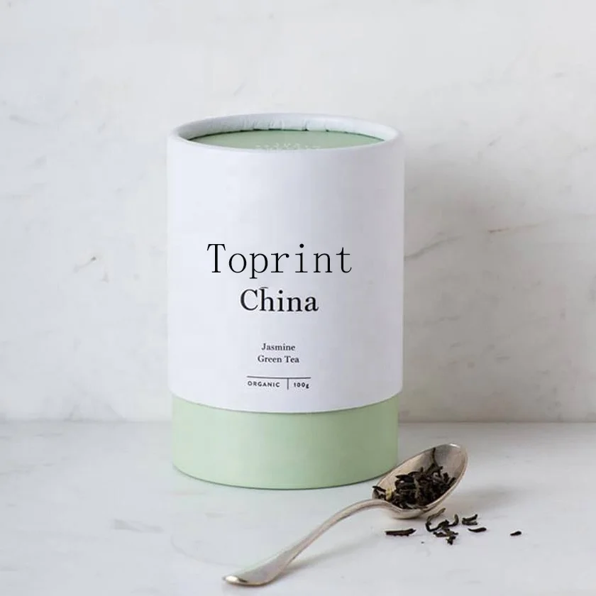 Custom Logo Eco Friendly Food Grade Cardboard Cylinder Round Coated Kraft Paper Boxes For Coffee Leaf Tea Packaging