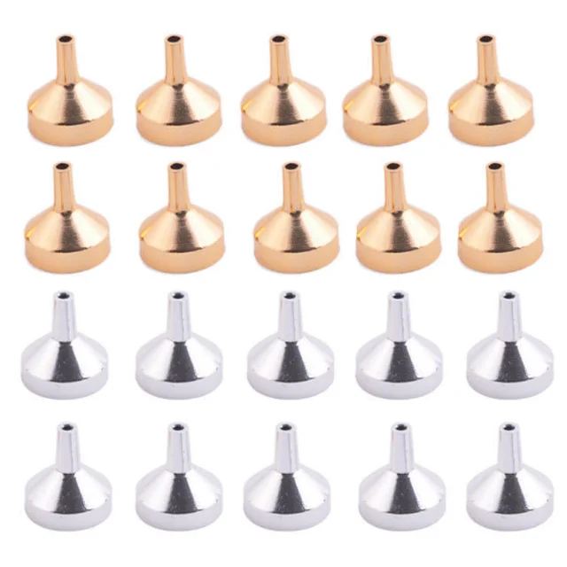 Mini Perfume Liquid Oil Refill Tool Aluminum Funnels Gold Silver for Bottle Refilling Small Metal Cosmetic Funnel