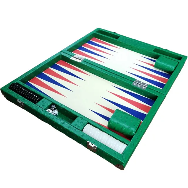 Backgammon with Dice Fold up&Travel Size design Backgammon Chess 3 in 1 Set Hot Products Ostrich Skin Backgammon Board for fun