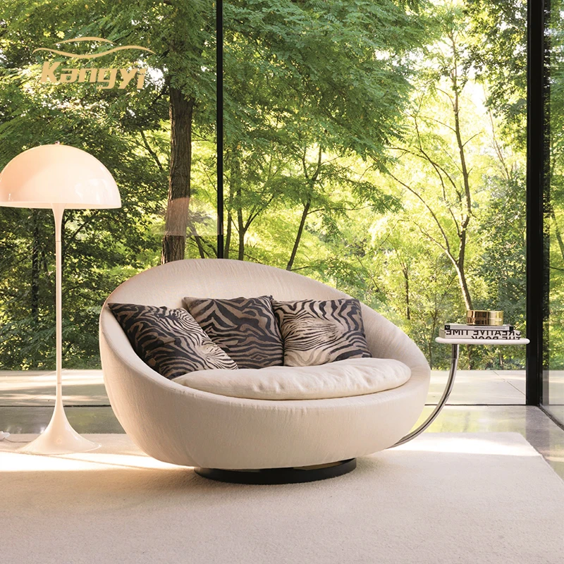 Italian Light Luxury Down Round Fabric Sofa Oval Lazy Personality Multifunctional Furniture Sofa Set