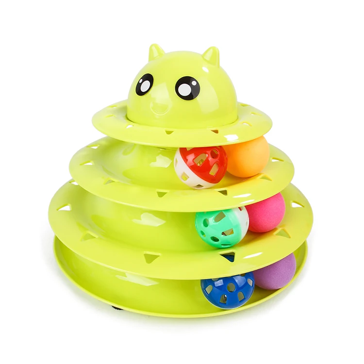 Ball Tower Cat Toy Cat Puzzle Interactive Play Roller Turntable Cat Toy