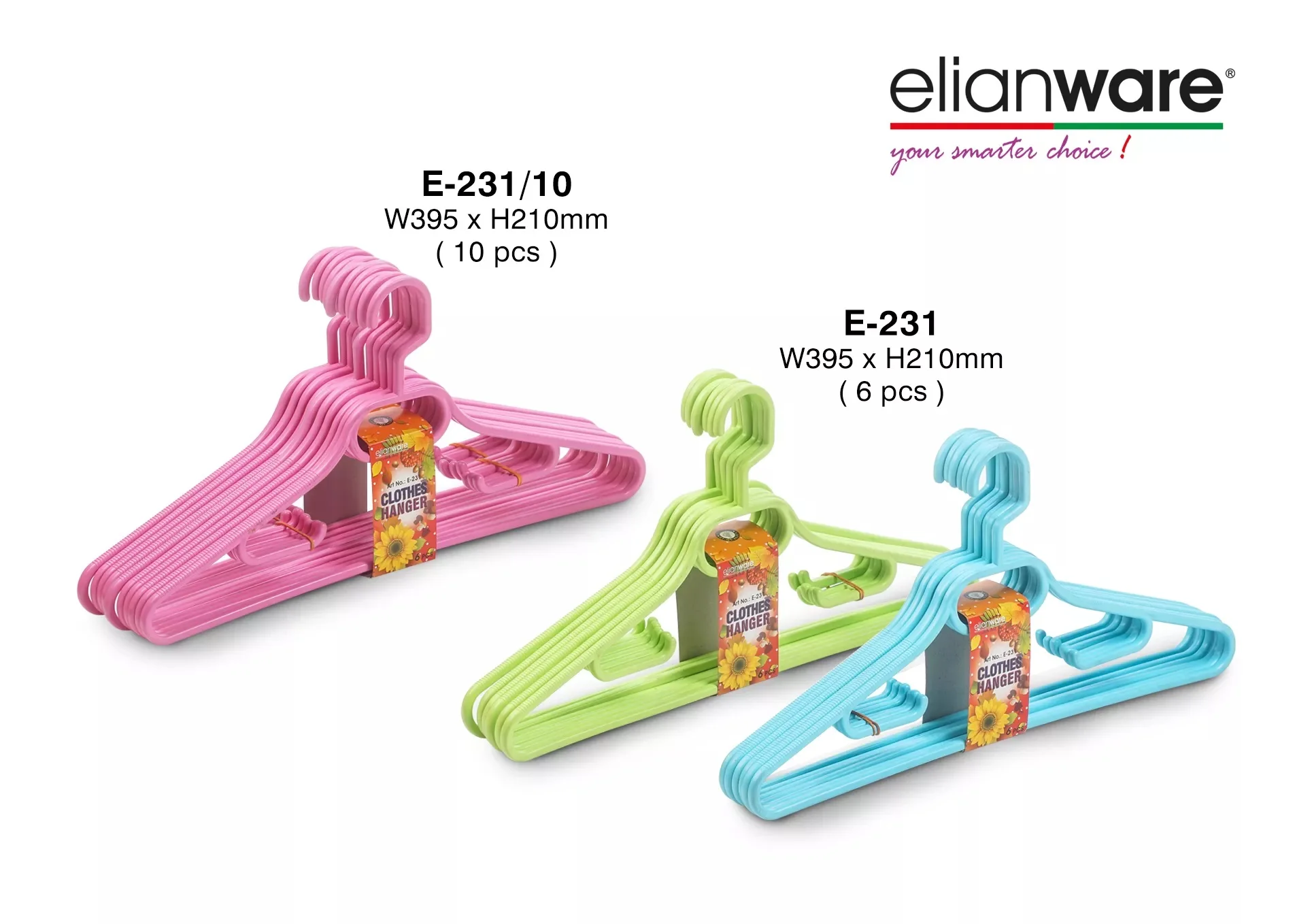 Elianware Household Multicolor Plastic Clothing Hanger Set Garment Shops Customizable For Clothes T Shirts Jacket Hanging