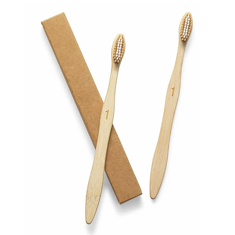 Wholesale Custom Logo Biodegradable Recyclable Natural Wood Toothbrushes Adult Bristle Bamboo Toothbrush