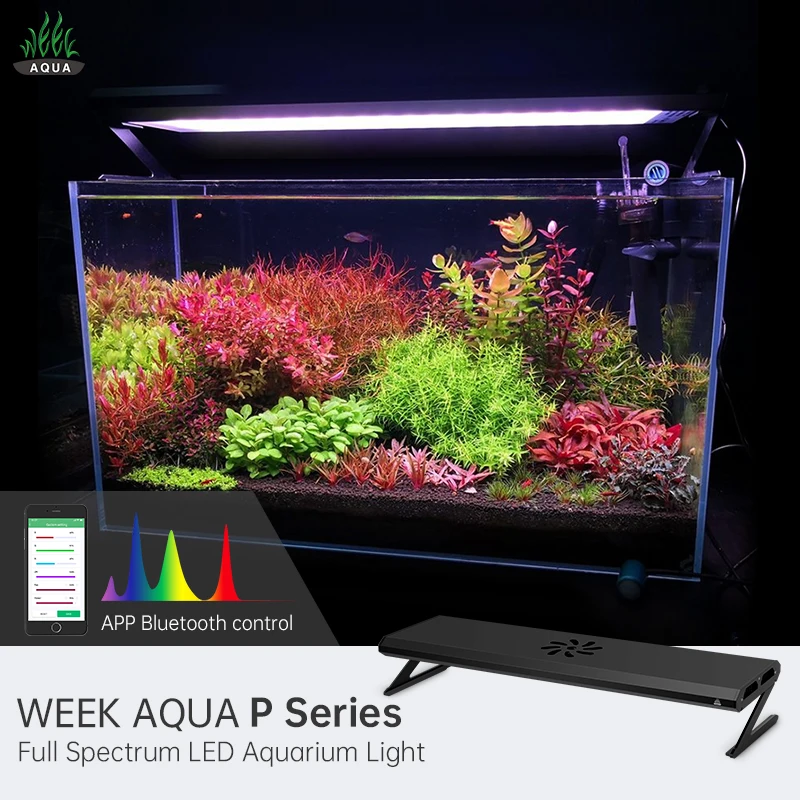 WEEKAQUA P600Pro APP Control led aquarium light  90w lighting aquarium for freshwater aquatic aquarium aquascape tank led lights
