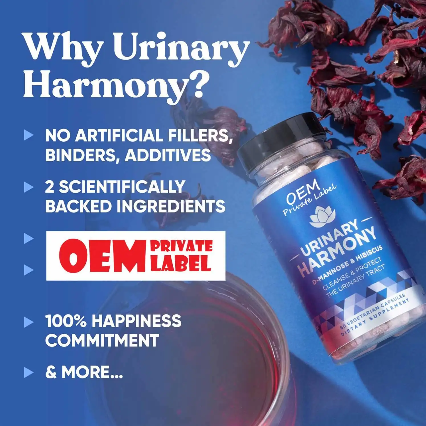 Harmony D-Mannose Capsules For Protect Urinary Tract Health Bladder Nutrition Enhancer Powder Capsule