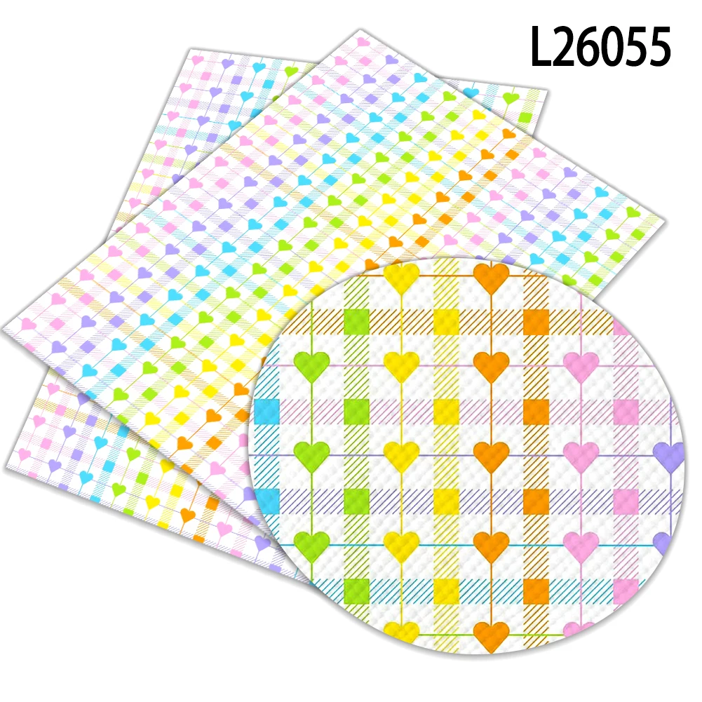 Color plaid Faux Leather Customized 30*136cm Piece Rainbow for mini bag Faux Leather