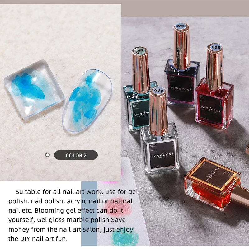 VDN Watercolor Blossom Gel Nail Polish Private Label Blooming Nail Polish Alcohol Ink Wholesale Nail Supplies