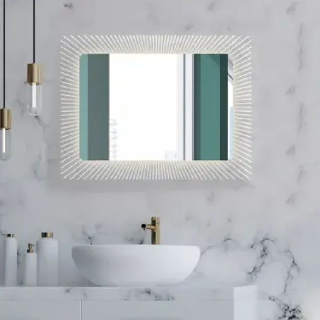 Norhs Smart Backlight Large Rectangular Wall Mirror Home Decor Modern Touch Screen Vanity Antifog Big mirror with light bathroom