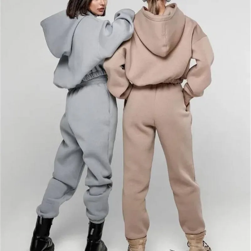 Custom Jogger Sweatshirts Set Unisex Mens Windbreaker Outfitted Plain French Terry Sweatsuits Women