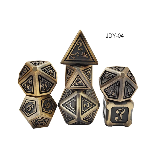 
Original design manufacturer wholesale new custom items metal dice sets brass color for broad games 
