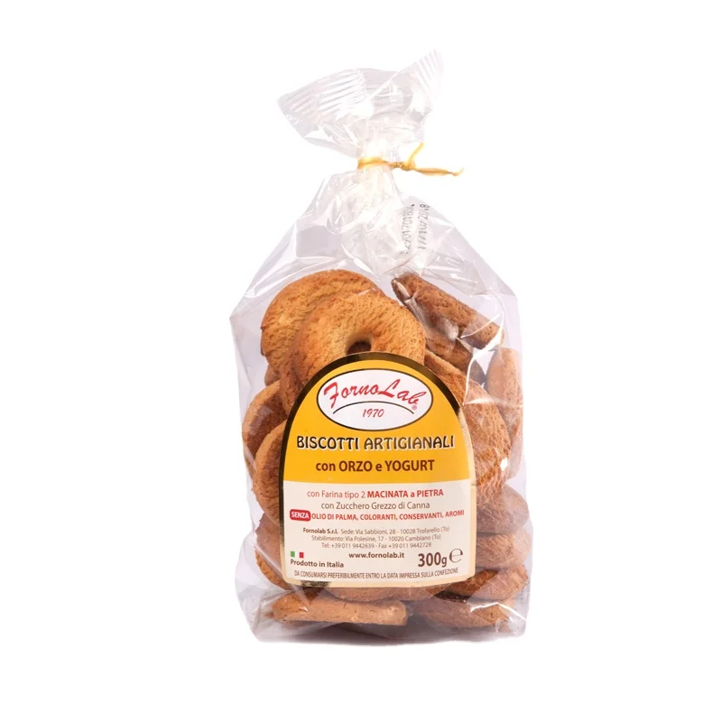Top Quality Made in Italy artisanal biscuits withbarley and yogurt 300g For Export