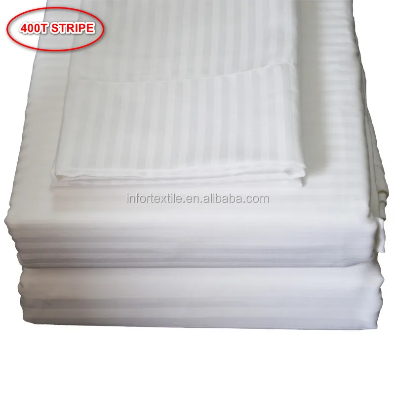 100% white satin stripe bedding microfiber fabric