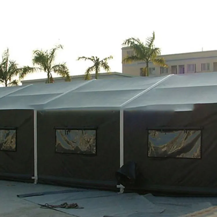 Hot Sale Custom Heavy Duty Army Green Outdoor Inflatable Camping  Disaster Relief Tent  With Nylon Fabric
