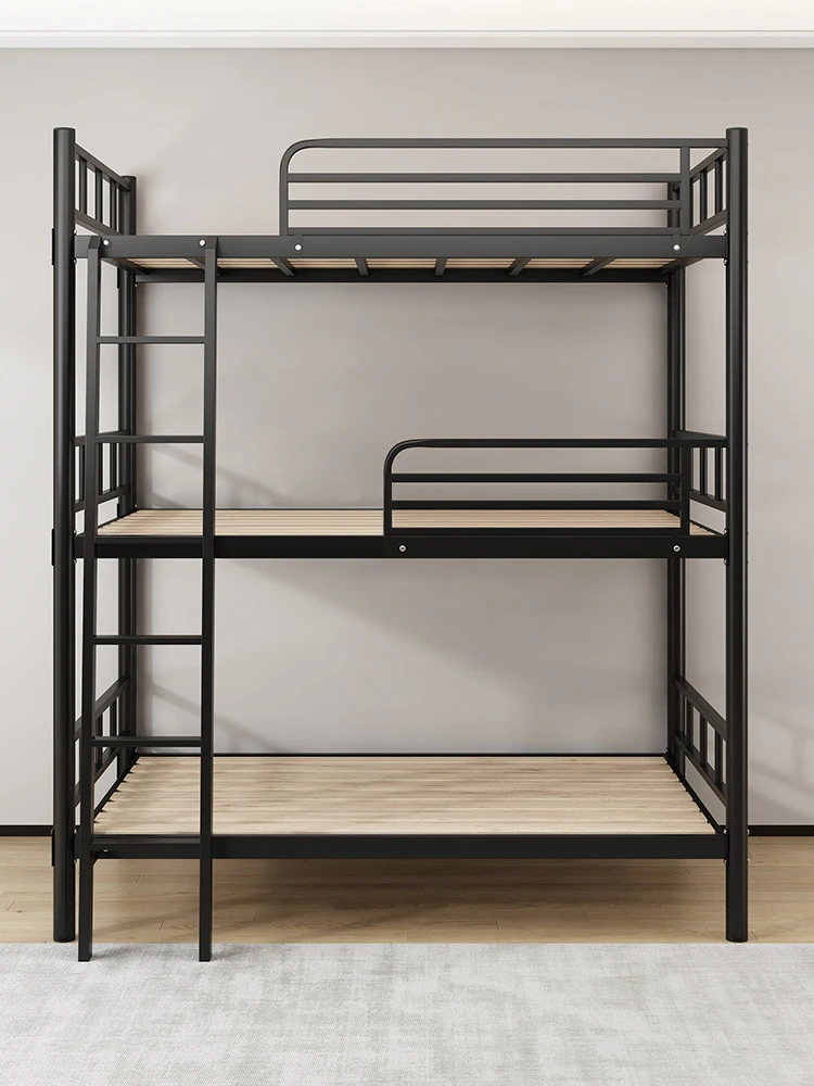 / Cheap Used Bunk Beds Hostel Dormitory Metal Home Use for Sale 3 Levels Modern Mail Order Packaging Three Layer Iron Bed CN;HEN