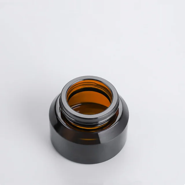 15g 30g 50g Slant Glass Jar Inclined Slope Shoulder Cream Container Cosmetics Empty Matte Frosted Amber Black Glass Cream Ja
