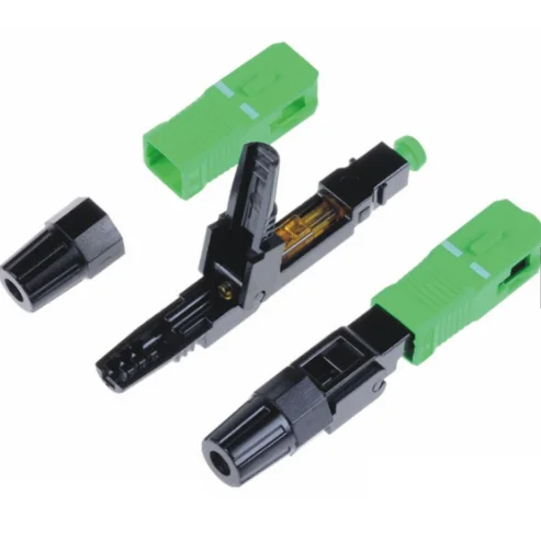 SC APC Single Mode Green  Fast Connector  FTTH Assembly Mechanical Fiber Optic Quick Connector SC APC  Rapido