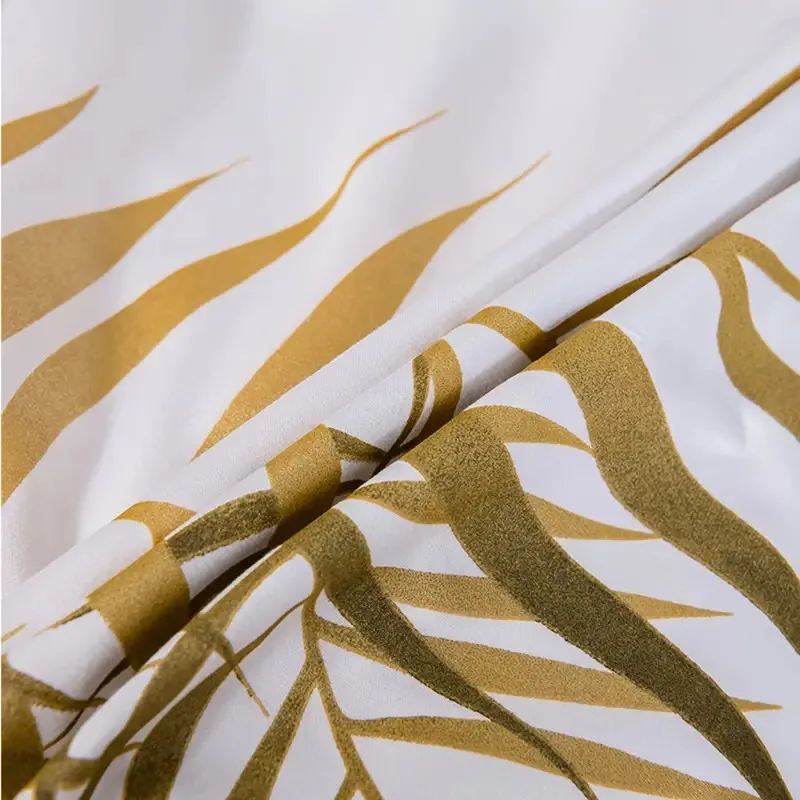 AOYATEX Fashion Bedding set Soft and Comfortable Duvet cover set Polyester Golden Leaf 3D HD Digital Printed duvet cover set