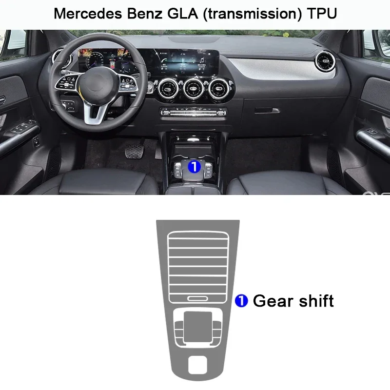 Tpu Film for Mercedes Benz GLA GLB GLA180 GLA200 GLB180 GLB200 Car Interior Sticker Center Console Gear Navigation Door Panel